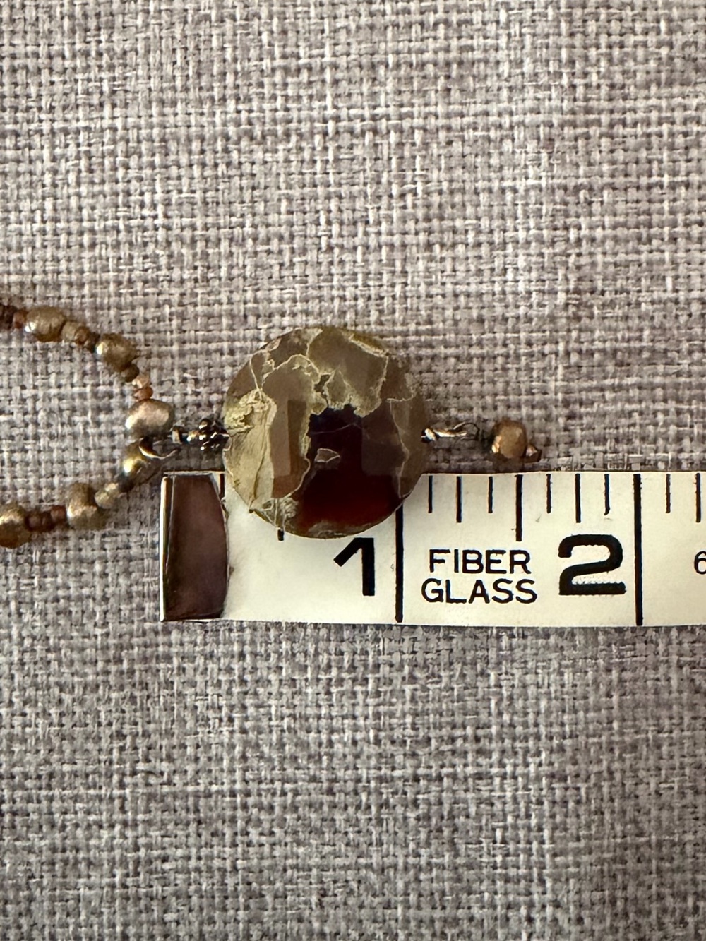 Artisan Jasper Pendant Beaded Necklace | Earth Tone Gemstone Boho Southwestern - Picture 4 of 4
